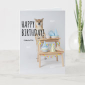 Shiba Inu Birthday Entleash den Schwanz Wagging Karte (Vorderseite)