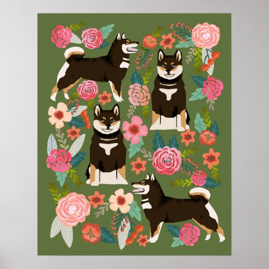 Shiba Inu - Black and Tan - Wall Art Poster (Vorne)