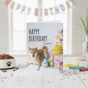 Shiba Inu Bliss Ihr Schwanz am Geburtstag Karte