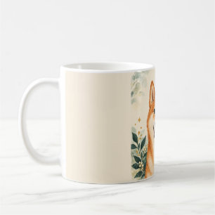 Shiba Inu Botanisches Porträt 11 oz Tasse