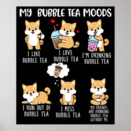 Shiba Inu Bubble Tea Women Boba Tea Dog Bubble Tee Poster (Vorne)