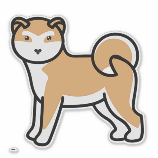Shiba inu Cartoon Aufkleber (Vorderseite)
