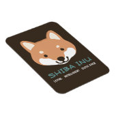 Shiba Inu Cartoon Dog mit benutzerdefiniertem Text Magnet (Rechte Seite)