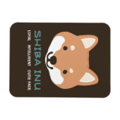 Shiba Inu Cartoon Dog mit benutzerdefiniertem Text Magnet (Horizontal)