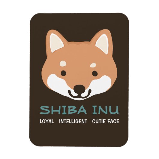 Shiba Inu Cartoon Dog mit benutzerdefiniertem Text Magnet (Vertikal)