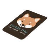 Shiba Inu Cartoon Dog mit benutzerdefiniertem Text Magnet (Linke Seite)