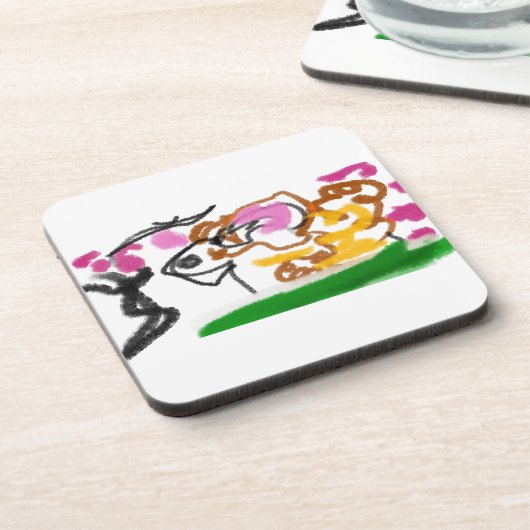 Shiba Inu Charry Blüte Getränkeuntersetzer (Linke Seite)