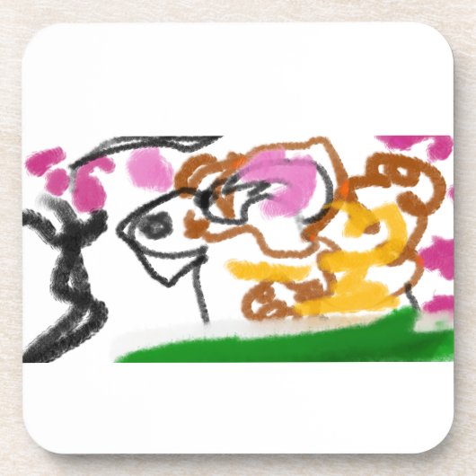 Shiba Inu Charry Blüte Getränkeuntersetzer (Vorderseite)