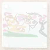 Shiba Inu Charry Blüte Glasuntersetzer (Rückseite)