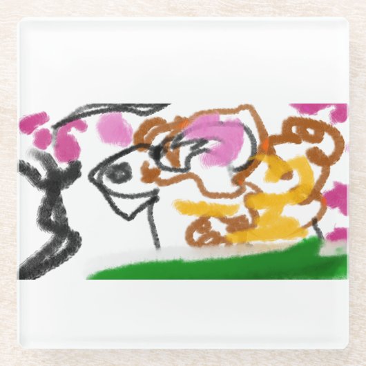 Shiba Inu Charry Blüte Glasuntersetzer (Vorderseite)