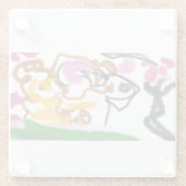 Shiba Inu Charry Blüte Glasuntersetzer (Rückseite)