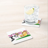 Shiba Inu Charry Blüte Rechteckiger Pappuntersetzer (Vor Ort)