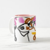 Shiba Inu Charry Blüte Zweifarbige Tasse (Vorderseite Links)