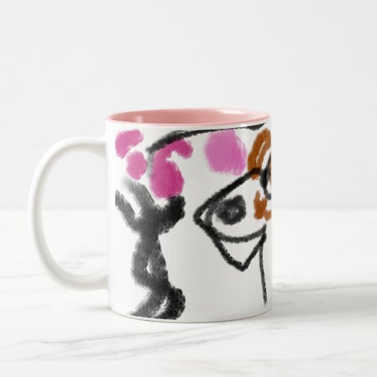 Shiba Inu Charry Blüte Zweifarbige Tasse (Links)