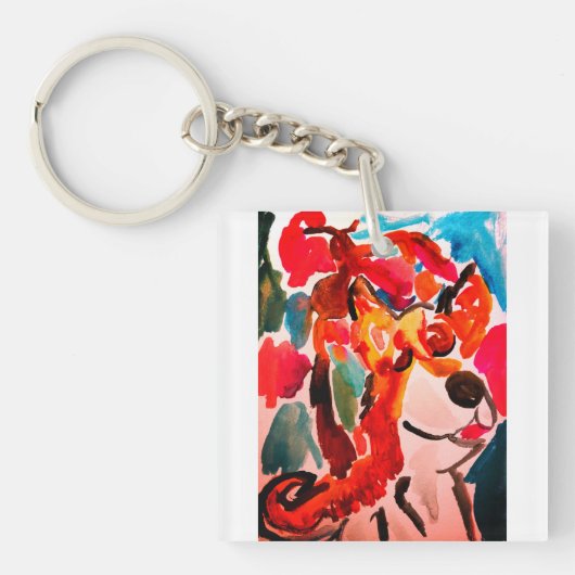 Shiba Inu cherry Japen blossom  Schlüsselanhänger (Vorderseite)