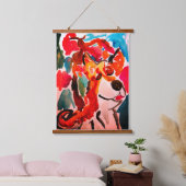 Shiba Inu cherry Japen blossom  Wandteppich Mit Holzrahmen (Schlafzimmer)