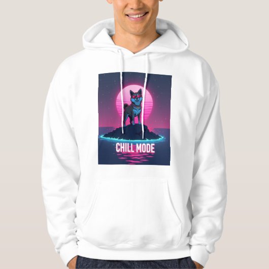 Shiba Inu Chill Mode Neon Dog Hoodie (Vorderseite)