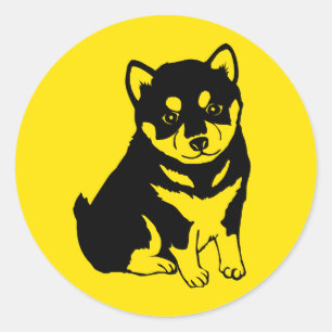 Shiba Inu Chinese Hund Year Birthday Round Sticker