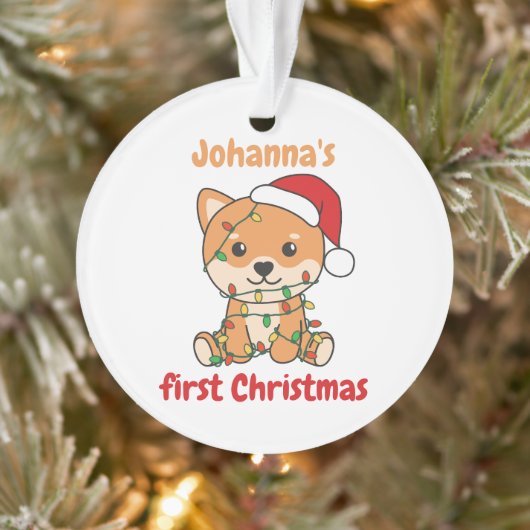Shiba Inu Christmas Babys erste Weihnachten Ornament (Baum)