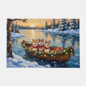 Shiba Inu Christmas Boat Holiday Fußmatte (Vorderseite)