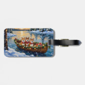 Shiba Inu Christmas Boat Holiday Gepäckanhänger (Rückseite horizontal)