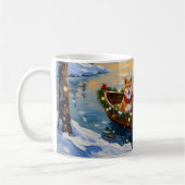 Shiba Inu Christmas Boat Holiday Kaffeetasse (Links)