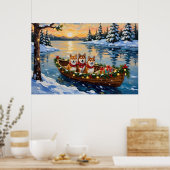 Shiba Inu Christmas Boat Holiday Poster (Küche)