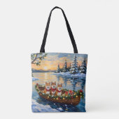 Shiba Inu Christmas Boat Holiday Tasche (Rückseite)