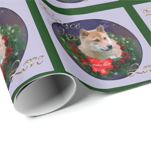Shiba Inu Christmas Geschenkpapier (Rolleneckpunkt)