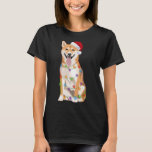 Shiba Inu Christmas Lights Xmas Hund Lover Santa H T-Shirt<br><div class="desc">Shiba Inu Christmas Lights Xmas Hund Lover Weihnachtsmannmütze</div>