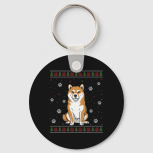 Shiba Inu Christmas Sweater Xmas Haustier Hund Lo Schlüsselanhänger