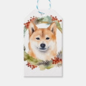 Shiba Inu Christmas Wreath Festivals Geschenkanhänger (Vorderseite)