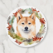 Shiba Inu Christmas Wreath Festivals Geschenkanhänger (Vorderseite)