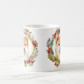 Shiba Inu Christmas Wreath Festivals Kaffeetasse (Mittel)