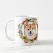 Shiba Inu Christmas Wreath Festivals Kaffeetasse (Links)