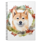 Shiba Inu Christmas Wreath Festivals Notizblock (Vorderseite)
