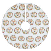 Shiba Inu Christmas Wreath Festivals Polyester Weihnachtsbaumdecke (Vorderseite)