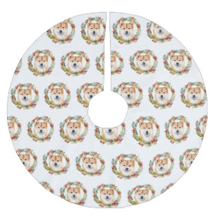 Shiba Inu Christmas Wreath Festivals Polyester Weihnachtsbaumdecke
