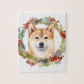 Shiba Inu Christmas Wreath Festivals Puzzle (Vertikal)