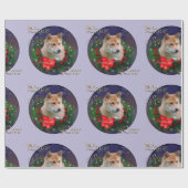 Shiba Inu Christmas Wreath Geschenkpapier (Flach)