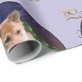 Shiba Inu Christmas Wreath Geschenkpapier (Rolleneckpunkt)