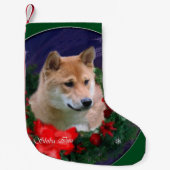 Shiba Inu Christmas Wreath Kleiner Weihnachtsstrumpf (Vorderseite)