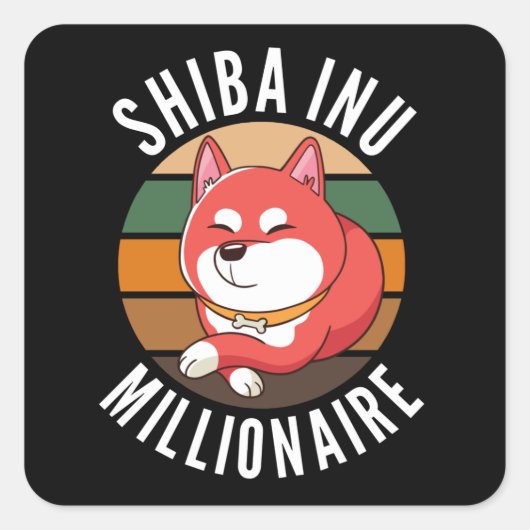 Shiba Inu Coin Millionaire Shib Army Quadratischer Aufkleber (Vorderseite)