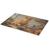 Shiba Inu Cooking in Kitchen Schneidebrett (Ecke)