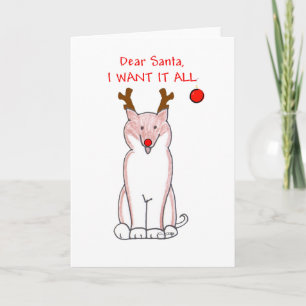 Shiba Inu Dear Santa Feiertagskarte
