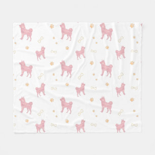 Shiba Inu Decke – Minimalistisches Pastellrosa Ges