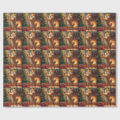 Shiba Inu Decorating the Christmas Tree Painting Geschenkpapier (Flach)