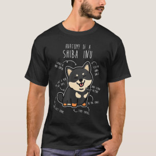 Shiba Inu Dog Anatomie Pet Black Tan Doge Mama Nie T-Shirt