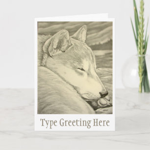 Shiba Inu Dog Art Cards Custom Shiba Inu Cards Feiertagskarte