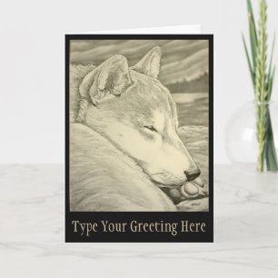 Shiba Inu Dog Art Cards Custom Shiba Inu Cards Feiertagskarte